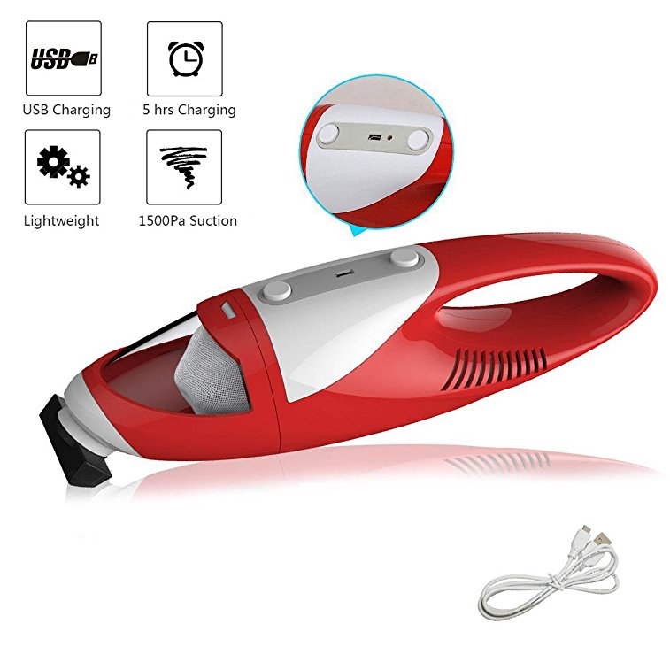 Hand Vacuum Cleaner, EVERTOP Cordless Bagless Handheld Car Vacuum Cleaner, Red