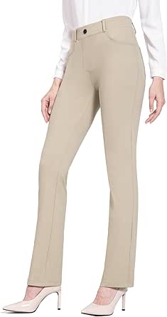 BALEAF Womens Dress Pants 29"/31" Yoga Work Pants Straight Leg/Bootcut Pull On Slacks Business Casual Office Pockets