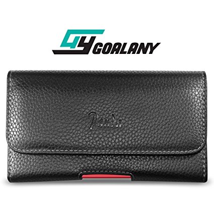 GOALANY Universal Holster Case for Large Phone, iPhone 7 Plus, 6/6s Plus, 7s, Galaxy s8 Plus / s8 , s7 edge, Galaxy note 8, Note 5 4,LG G6 Premium belt clip carrying flip pouch (L2)