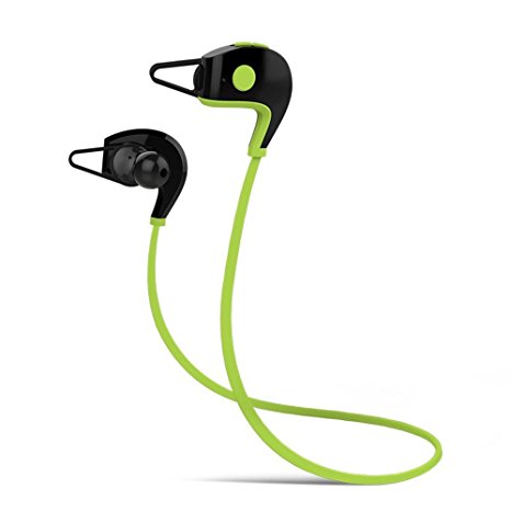 Bluetooth Headphones, Bluetooth Headset, HoHoHoHot Bluetooth 4.1 Wireless Sports Stereo Headphones With Mic( Bluetooth 4.1, aptX, CVC 6.0 Noise Cancelling),Wireless Sweatproof Running Headsets (Green)