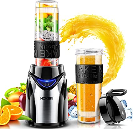 Portable Blender, HOKEKI Personal Blender for Shakes and Smoothies Mini Electric Food Blenders with Travel Lid for Sports,Travel,Gym,20 oz