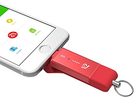 Adam Elements iKlips DUO 128GB Lightning / USB 3.1 Dual-Interface Flash Drive - Red
