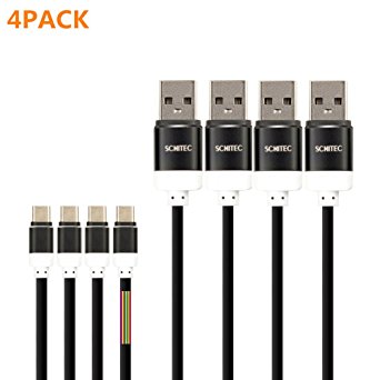 USB Type C Cable, SCHITEC 4PACK(1ft 3ft 6ft 10ft) USB 3.0 Type-C to USB-A Male Sync & Charging Bold TPE Cable for Samsung galaxy Apple New Macbook LG Google Nexus 5X 6P Pixel Lumia 950 XL (4PACK)