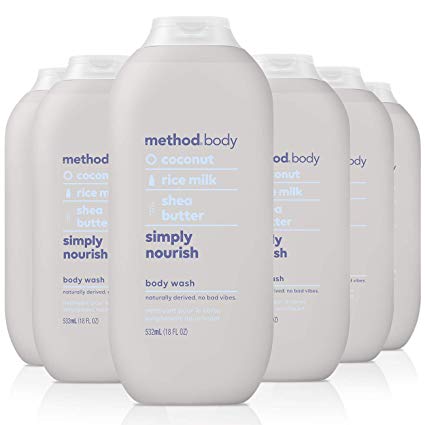 Method Body Wash, Simply Nourish, 18 Fluid Ounce,Pack of 6