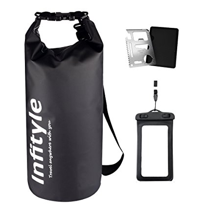 Waterproof Dry Bags - Floating Compression Stuff Sacks Gear Backpacks for Kayaking Camping - Free Bonus Phone Case and Pocket Tool
