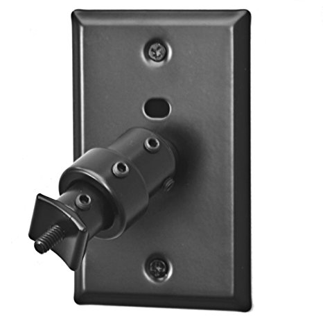 Pinpoint Mounts AM20-Black Universal Home Theater Speaker Wall Ceiling Mount with Electrical Box Installation Adapter Plate