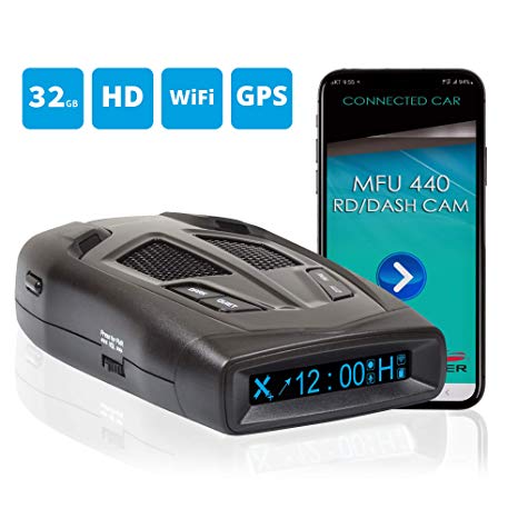 Whistler Mfu440 Multi-Functional Radar Detector with Fully Integrated Dash Camera – High Performance – Wi-Fi Enabled – iOS and Android Dash Cam App – HD Playback – Supports Up to 32GB SD Card