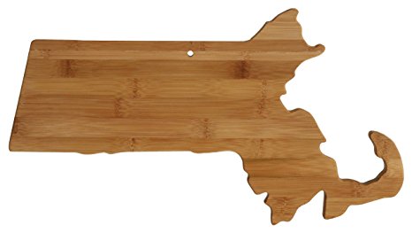 Totally Bamboo State Cutting & Serving Board, Massachusetts, 100% Bamboo Board for Cooking and Entertaining