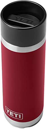 YETI Rambler 18 oz Bottle, Stainless Steel, Vacuum Insulated, with Hot Shot Cap, Harvest Red