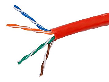 Monoprice 1000FT 24AWG Cat5e 350MHz UTP Solid, Riser Rated (CMR), Bulk Ethernet Bare Copper Cable - Red