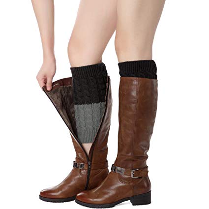 FAYBOX Women's Short Leg Warmer Crochet Boot Cover