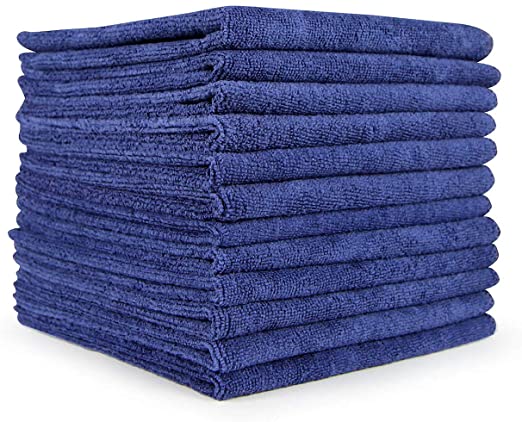 Arkwright Smart Choice Microfiber Cleaning Cloths 12 Pack (16 x 16 in, Navy)