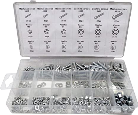 SUYIZN 420Pcs Metric Washers Nuts And Bolts Hex Set Nails Washer Assortment (M3,M4,M5,M6) ZK04