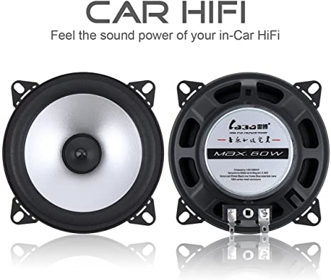 2pcs 4 Inch 60W 2 Way Car Coaxial Vehicle Door Auto Audio Music Stereo Full Range Frequency HiFi Speakers