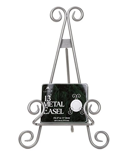 13" Silver Finish Stratford Metal Easel Plate Display Photo Holder Stand