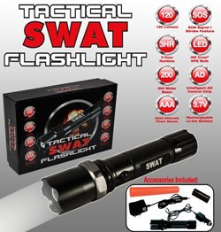 6 Long Tactical Flashlight with 3W Cree XPE LED