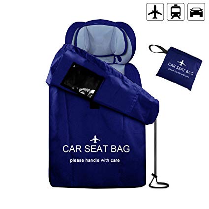 UMJWYJ Car Seat Travel Bag Adjustable Padded Backpack for Car Seats Car Seat Travel Tote Ideal Gate Check for Air Travel & Saving Money Safe & Germ-Free Car Seat(Blue)