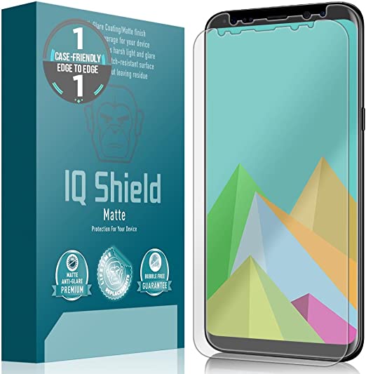 IQ Shield Matte Screen Protector Compatible with Samsung Galaxy S8 Plus (Case Friendly and Edge to Edge)(2-Pack) Anti-Glare Anti-Bubble Film