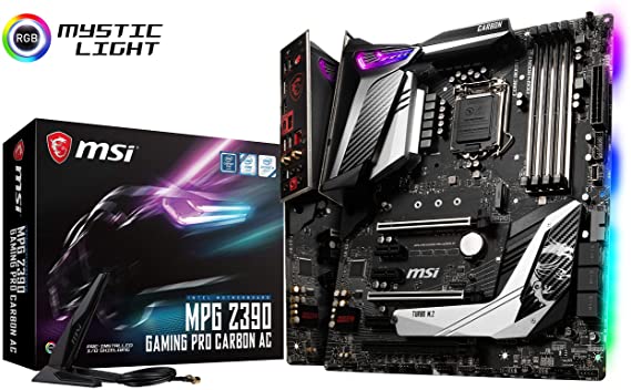 MSI MPG Z390 Gaming PRO Carbon AC LGA1151 (Intel 8th and 9th Gen) M.2 USB 3.1 Gen 2 DDR4 HDMI DP Wi-Fi SLI CFX ATX Z390 Gaming Motherboard (Renewed)