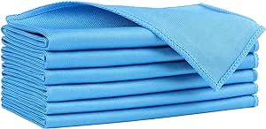 HOMEXCEL Microfiber Glass Cleaning Cloths 6 PK, Lint Free Streak Free, Reusable Microfiber Cleaning Cloth for Cleaning Windows, Glasses, Mirrors, Screens, Stainless Steel, and More, Blue-14”×16”