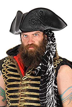 elope Octopus Pirate Costume Hat, Black, for Adults