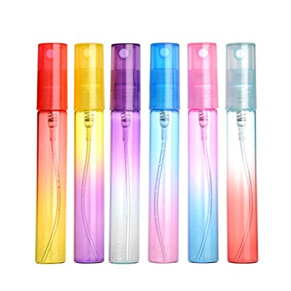 H&D 6pcs Glass Tube Mpty Perfume Bottle perfect for Travelling or Gifts (multicolor 1)