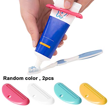 Toothpaste Clip,Bagvhandbagro Multi-functional Tube Squeezer Cleanser Toothpaste(2 PCS) [Random Color]