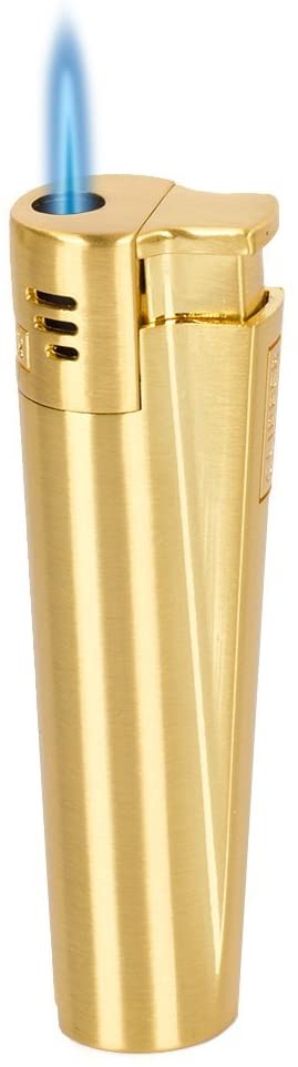 CLIPPER Jet Flame Torch Cigarette Cigar Butane Gas Metal Lighter (Gold)