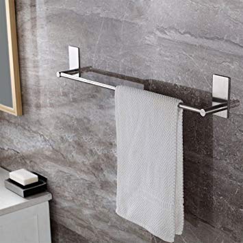 KES Bathroom Lavatory 3M Self Adhesive Single Towel Bar 24-Inch, Brushed Stainless Steel, A7000S55-2