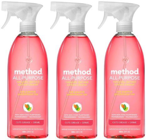 Method All Purpose Natural Surface Cleaning Spray  - 28 Oz - Pink Grapefruit - 3 Pk