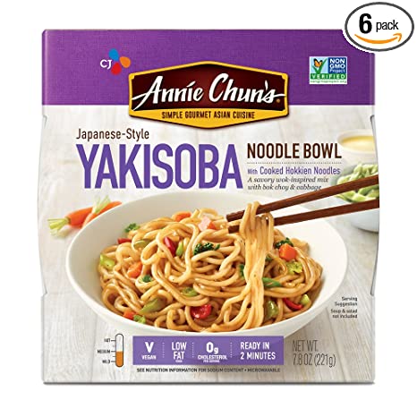 Annie Chun's Yakisoba Noodle Bowl, Non-GMO, Vegan, 7.9 Ounce, Pack of 6