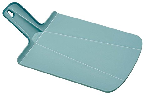 Joseph Joseph 60103 Chop2Pot Foldable Plastic Cutting Board 15-inch x 8.75-inch Chopping Board Kitchen Prep Mat with Non-Slip Feet 4-inch Handle Dishwasher Safe, Small, Blue