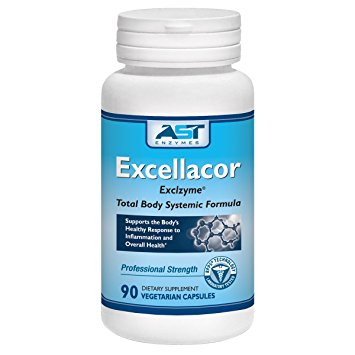 Excellacor – 90 Vegetarian Capsules - Premium Natural Systemic Enzyme Formula – Total Body Support – Contains Enteric-Coated Serrapeptase - AST Enzymes