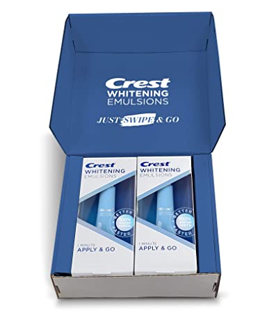 Crest Whitening Emulsions On-the-Go Leave-on Teeth Whitening Kit with Builtin Applicator, 10g Twin Value Pack, 0.35Oz