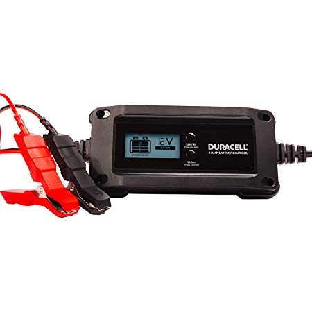 Duracell DRMC4A 6V/12V/Lithium Ion 4 Amp Battery Charger Maintainer with LCD Display