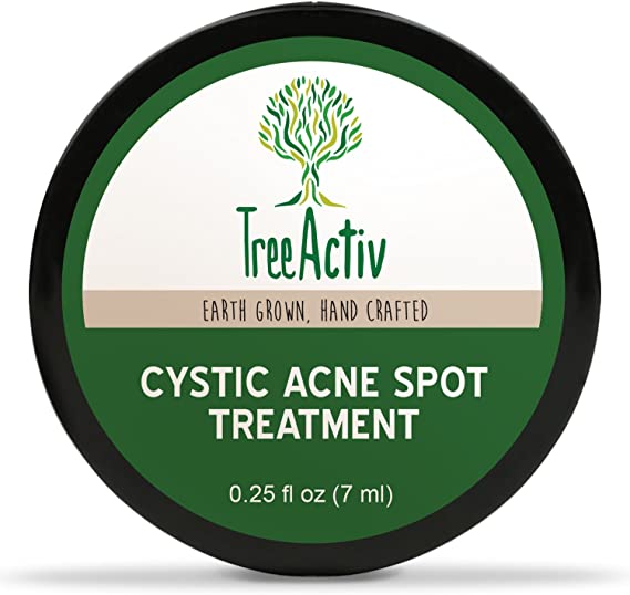 TreeActiv Cystic Acne Spot Treatment, Best Extra Strength Fast Acting Formula for Clearing Severe Acne from Face and Body, Gentle Enough for Sensitive Skin, Adults, Teens, Men, Women 0.25oz