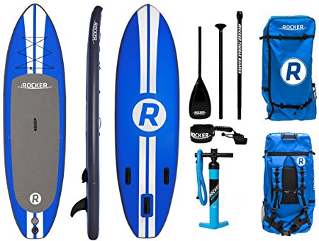 iRocker Inflatable ALL-AROUND Stand Up Paddle Board 10' Long 32" Wide 6" Thick SUP Package