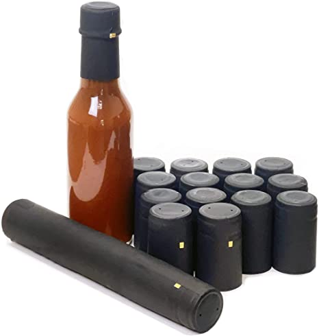 Shrink Capsules for 5oz Woozy Bottles, Black - Pack of 30