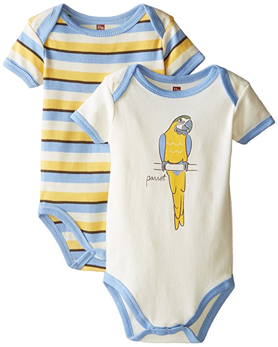 Touched by Nature Baby-Boys Organic Parrot Bodysuits (Pack of 2)