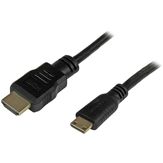 StarTech.com 6ft Mini HDMI to HDMI Cable with Ethernet - 4K 30Hz High Speed Mini HDMI to HDMI Adapter Cable - Mini HDMI Type-C Device to HDMI Monitor/Display - Durable Video Converter Cord (HDMIACMM6)