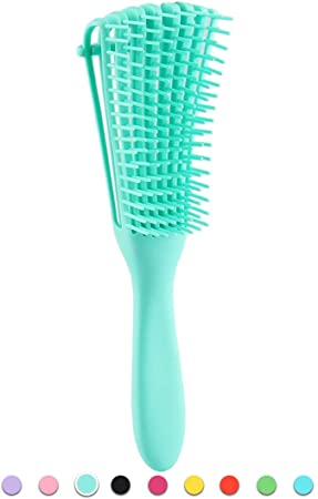 Detangling Brush for Curly Hair, Hair Detangler, Afro Textured 3a to 4c Kinky Wavy for Wet/Dry/Long Thick Curly Hair, Exfoliating Your Scalp for Beautiful and Shiny Curls (Green Color)