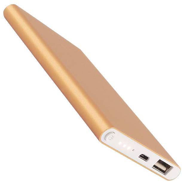 Portable Charging Power Bank, BSWHW Ultra Slim Portable Charger with USB Output, External Battery Pack, Fast Charging Powerbank Compatible for Smartphones and Tablet, Android Devices -Gold&white01
