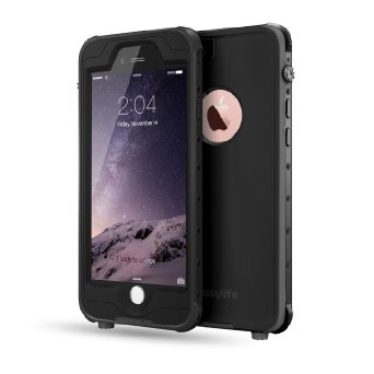iPhone 6/6S Waterproof Case, Easylife® IP68 Certified Extreme Durable Waterproof Shockproof Fully Sealed Case or Cover Perfectly Fit iPhone 6/6S (4.7inch) (Black)