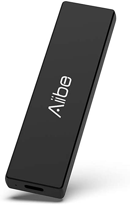 Aiibe Portable SSD 500GB USB 3.1 Gen 2 Mini External SSD Hard Drive 500GB USB-C Solid State Flash Drive Speeds Up to 900MB/s, Black