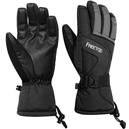 FREETOO Men's Ski Gloves High Breathable TPU Waterproof Membrane 340g Soft Cotton Warm Snowboard Gloves