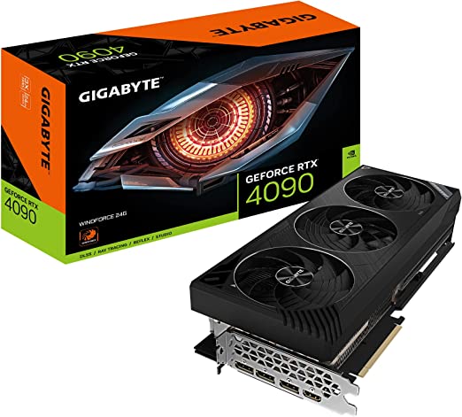 GIGABYTE GeForce RTX 4090 WINDFORCE 24G Graphics Card, 3X WINDFORCE Fans, 24GB 384-bit GDDR6X, GV-N4090WF3-24GD Video Card