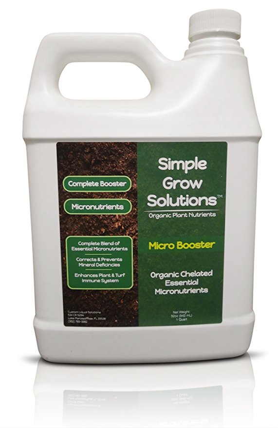 Pure Organic Micronutrient Booster- Complete Plant & Turf Nutrients- Simple Grow Solutions- Natural Garden & Lawn Fertilizer- Grower, Gardener- Liquid Food for Grass, Tomatoes, Flowers, Vegetables