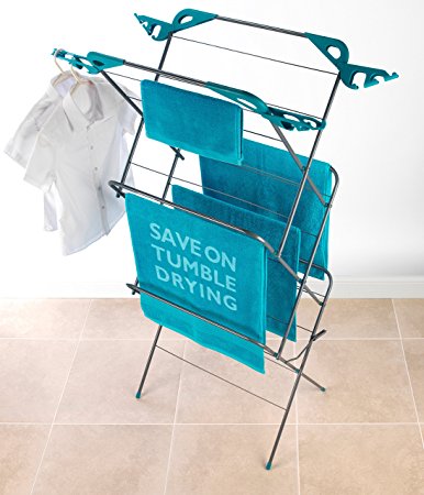 Beldray LA01455TQ Classic 3-Tier Airer, Turquoise