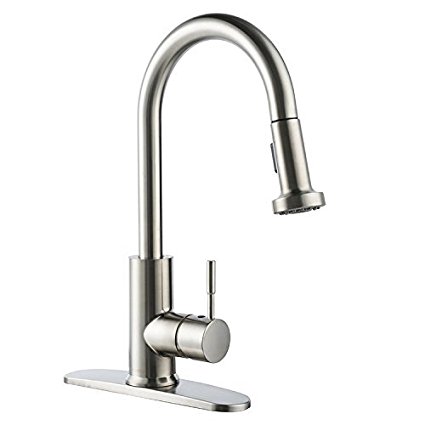 BOHARERS Single Handle Out Down Kitchen Sink Faucet , Pull Down Kitchen Faucets Brushed Nickel