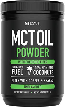 MCT Oil Powder with Prebiotic Acacia Fiber (Zero Net Carbs) | A Keto Friendly, Fat & Fiber Source for Sustained Energy, Appetite Control & Gut Health | Mixes Instantly in Coffee, Smoothies & More!
